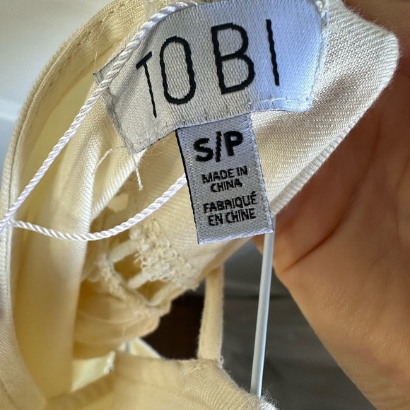 NWT TOBI Bohemian Beachy Flowy Long Sleeved Dress Cream Colored Small - Picture 5 of 6